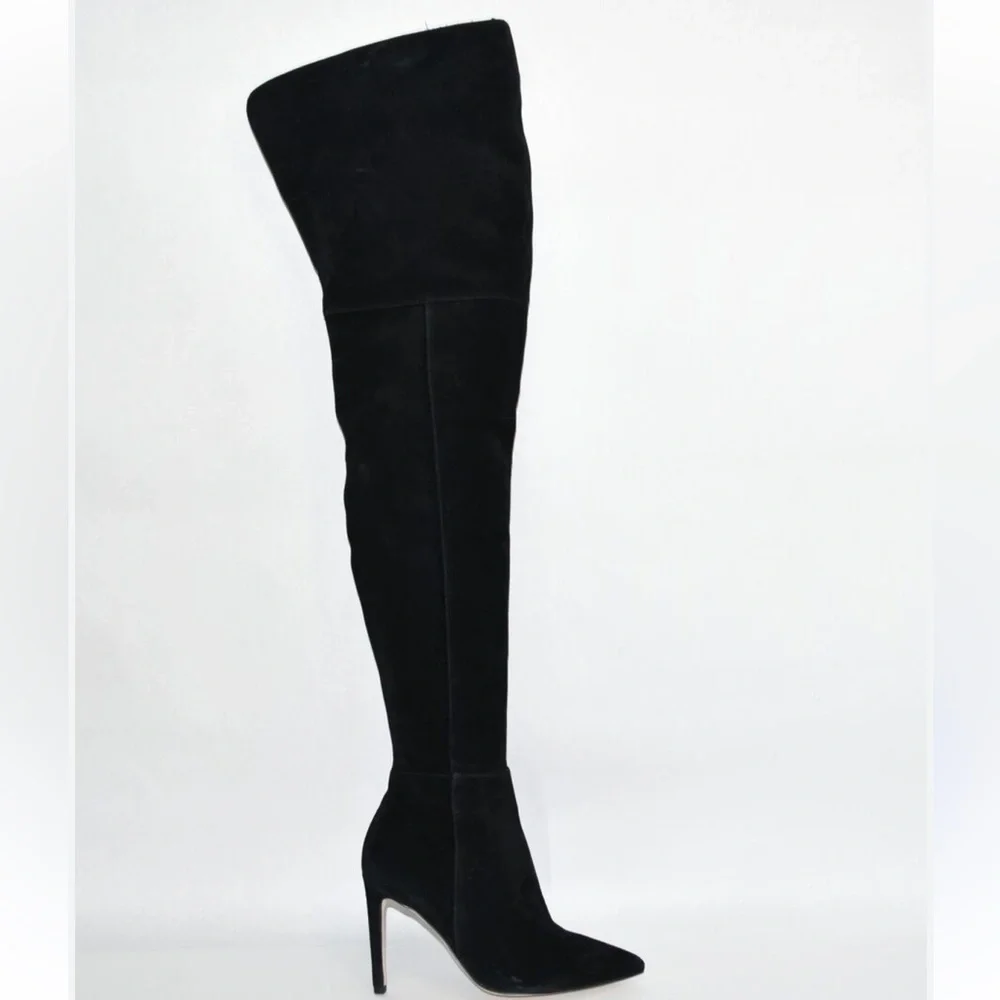 Sam Edelman Black Over-the-Knee Suede Stiletto Boots